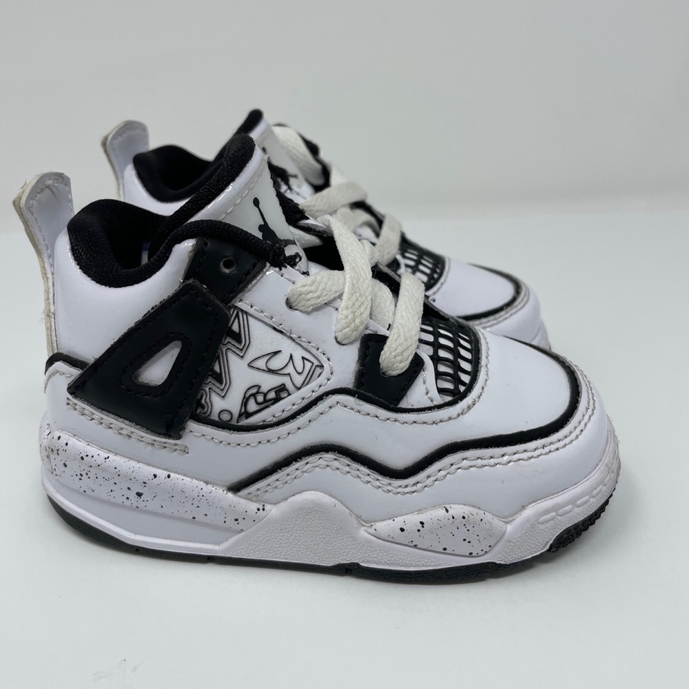 Toddler Nike Air Jordan 4 Retro SE 'DIY' Shoe Size 5C White Black DC4102-100